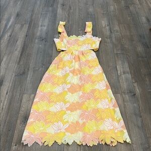 Adelyn Rae Yellow and Pink Sleeveless Sundress